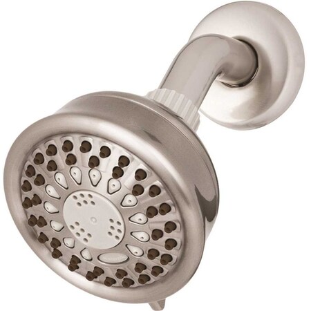 Waterpik 5-Spray 3.8 in. Single Wall Mount Low Flow Fixed Shower Head in Brushed Nickel TAV-529E
